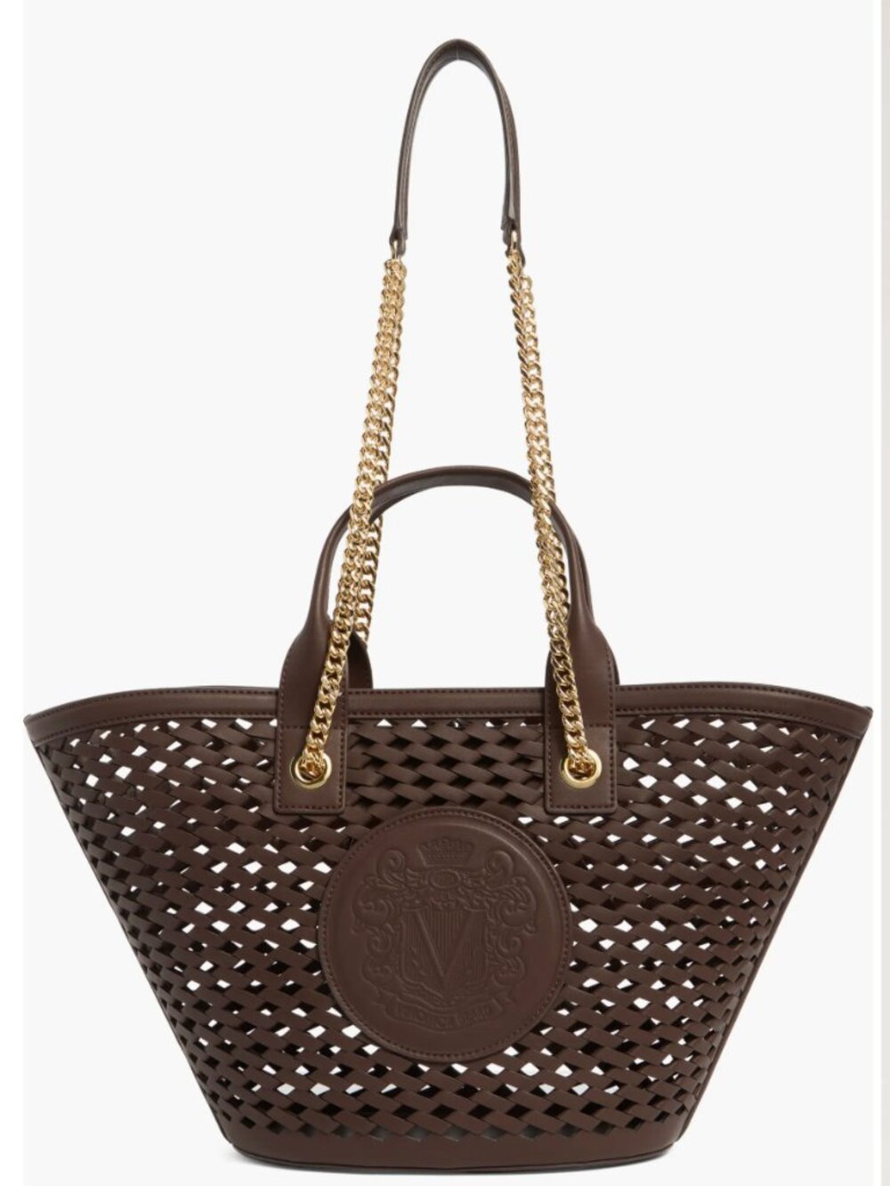 Veronica Beard The Crest Market Tote Dark Brown Leather Handbag NWT $698
